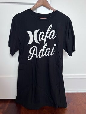 Hurley Black Tee with White 'Hafa Adai' Script